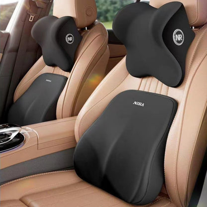 Memory foam car neck support and lumbar cushions